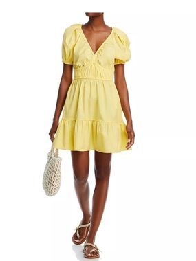 Vineyard Vines Yellow Poplin Mini Dress